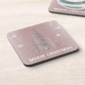 Dessous-de-verre Parties scintillant d'arbre de Noël et flocons de  (Côté gauche)