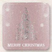 Dessous-de-verre Parties scintillant d'arbre de Noël et flocons de  (Devant)