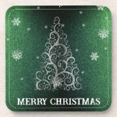 Dessous-de-verre Parties scintillant d'arbre de Noël et flocons de  (Devant)