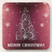 Dessous-de-verre Parties scintillant d'arbre de Noël et flocons de  (Devant)