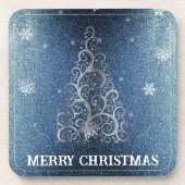 Dessous-de-verre Parties scintillant d'arbre de Noël et flocons de (Devant)