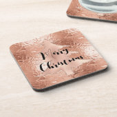 Dessous-de-verre Parties scintillant de Noël rose Gold Glam (Côté gauche)