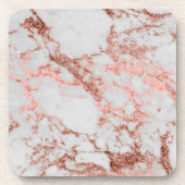 Dessous-de-verre Parties scintillant d'or Rose en marbre moderne (Devant)