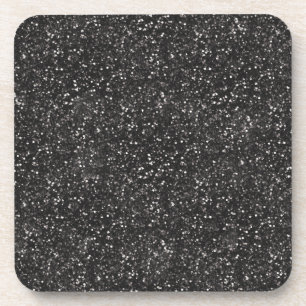 Dessous-de-verre Parties scintillant noire gris argent foncé