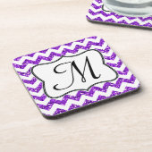 Dessous-de-verre Parties scintillant Purp moderne Chevron Monogram (Côté gauche)