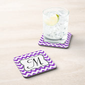 Dessous-de-verre Parties scintillant Purp moderne Chevron Monogram (Côté Droit)