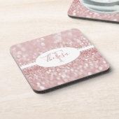 Dessous-de-verre Parties scintillant rose Personnaliser Dessous de (Côté gauche)