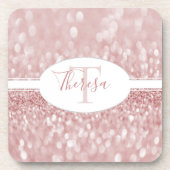 Dessous-de-verre Parties scintillant rose Personnaliser Dessous de (Devant)