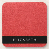 Dessous-de-verre Parties scintillant rouge, Arrière - plan Parties (Devant)