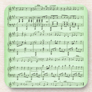 Dessous-de-verre Partition de musique verte