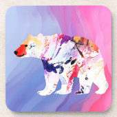 Dessous-de-verre Pastel Arctic Explorer en aquarelle (Devant)