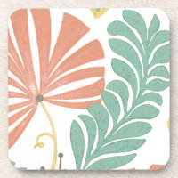 Pastel Floral Vines et Feuilles sur Arrière - plan