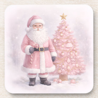 Dessous-de-verre Pastel Pink Christmas Santa 