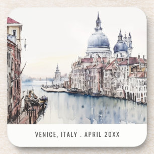Dessous-de-verre Pastel Venice Italie Aquarelle Voyage italien