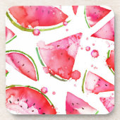 Dessous-de-verre Pastèque à l'aquarelle 1 (Devant)