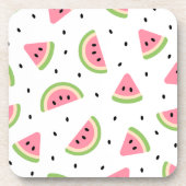 Dessous-de-verre Pastèque rose, Graines de pastèque, Motif d'été (Devant)