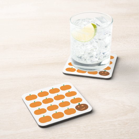 Dessous-de-verre Patch Citrouille d'Halloween mignon (Côté Droit)