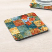 Dessous-de-verre Patchwork botanique de feuille d'érable d'automne (Côté gauche)