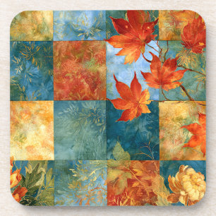 Dessous-de-verre Patchwork botanique de feuille d'érable d'automne