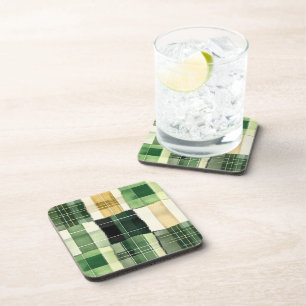 Dessous-de-verre Patchwork carreau émeraude