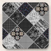 Dessous-de-verre Patchwork monochrom noir gris blanc patc (Devant)