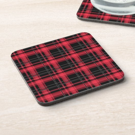 Dessous-de-verre Pâte rayée en tartan à damiers plaid transparent (Côté gauche)