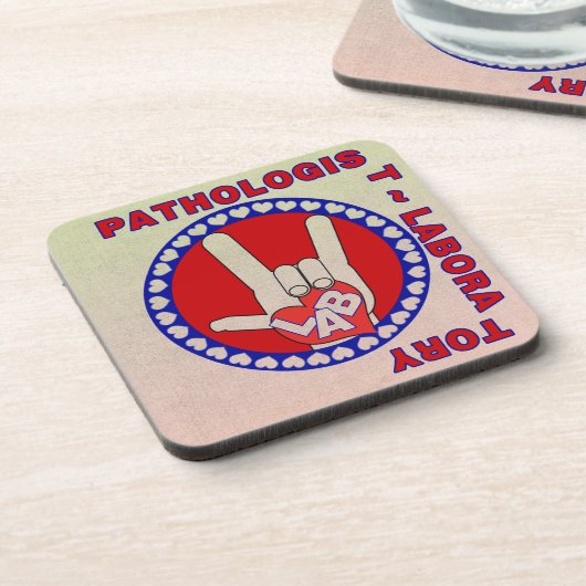 DESSOUS-DE-VERRE PATHOLOGUE CARRÉ ASL LOVE LOGO (Côté gauche)