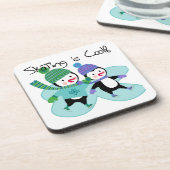 Dessous-de-verre Patinage de pingouins est Cool (Côté gauche)