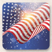 Dessous-de-verre Patriotique Juillet 4 Juillet Ensemble de Dessous (Devant)