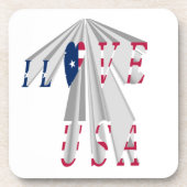 Dessous-de-verre Patriotisme effarant : I Love USA Perspective Art (Devant)