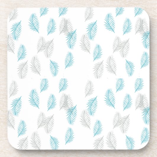 Dessous-de-verre Pattern Blue & Gray Leaves (Devant)