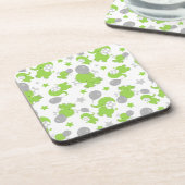 Dessous-de-verre Pattern of Green Elephants, Cute Elephants, stars (Côté gauche)