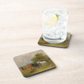 Dessous-de-verre Pâturage de chevaux : Juments et poulains dans un (Côté Droit)