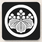 Dessous-de-verre Paulownia with 5&3 blooms in circle (Devant)