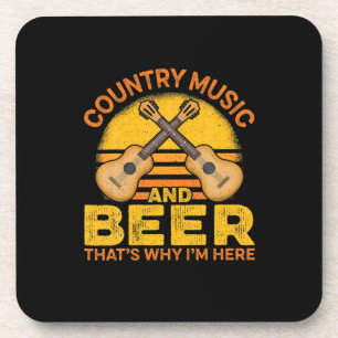 Dessous-de-verre Pays buveur de bière musique country et bière anni