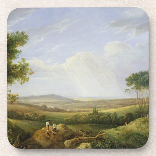 Dessous-de-verre Paysage avec les figures (huile sur le panneau) (Devant)