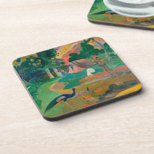 Dessous-de-verre Paysage de Paul Gauguin Matamoe avec Peacocks