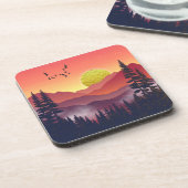 Dessous-de-verre Paysage des monts Crimson (Côté gauche)