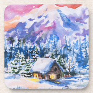 Dessous-de-verre Paysage d'hiver