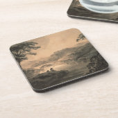 Dessous-de-verre Paysage (lavage de stylo et d'encre) (Côté gauche)