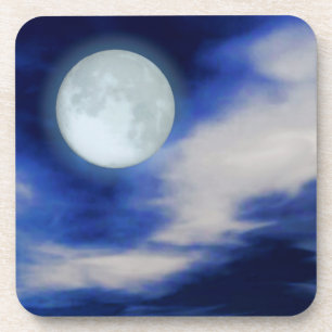 Dessous-de-verre Paysage lunaire avec nuages éclairés par la lune