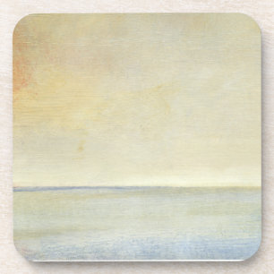 Dessous-de-verre Paysage marin avec le coucher du soleil orange