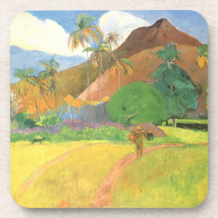 Dessous-de-verre Paysage tahitien, Montagnes Tahiti, Paul Gauguin