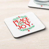 Dessous-de-verre Peace Love Joy Noël Festive Holiday (Côté gauche)