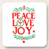 Dessous-de-verre Peace Love Joy Noël Festive Holiday (Devant)