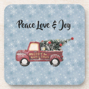 Dessous-de-verre Peace Love & Joy Toy Camion Joyeux Noël