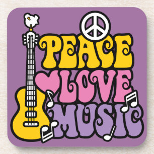 Dessous-de-verre Peace Love Music
