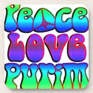 Dessous-de-verre Peace Love Purim