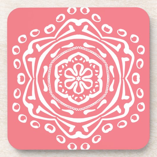 Dessous-de-verre Peach Mandala (Devant)