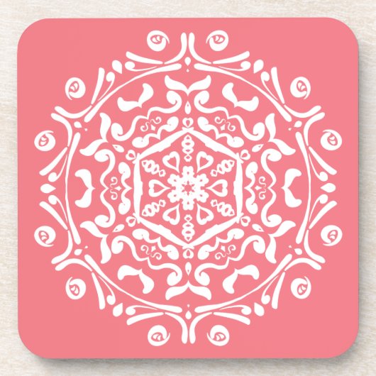 Dessous-de-verre Peach Mandala (Devant)